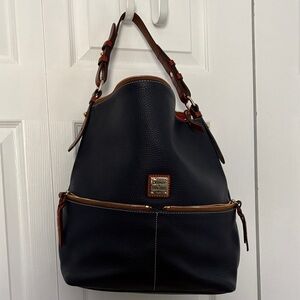 Dooney & Bourke Black and Brown Shoulder Bag